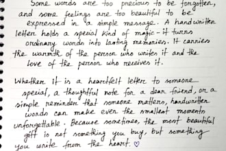 write neat handwritten letters, notes, and assignments