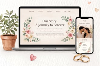 design an elegant photography and wedding event website