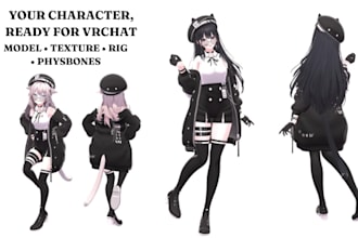custom vrchat avatar vrchat character furry anime 3d avatar vrc avatar model