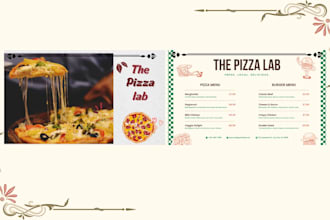design professional restaurant food menu