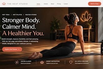 design squarespace hot yoga website hot pilates heated yoga studio website