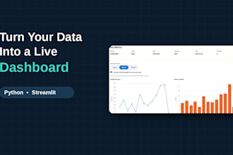 build a python streamlit dashboard or data app