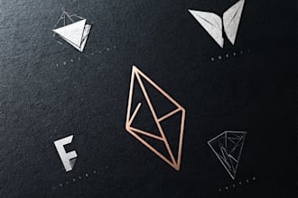 design modern origami or geometric logo with luxury branding