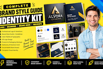 design brand style guide identity kit 3d logo product mockup branding brand book