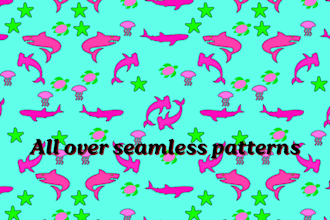 design all over seamless pattern and apparel branding