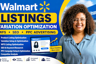 walmart listings variation optimization wfs SEO walmart PPC advertising shop