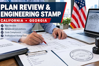 review and stamp civil structural plans in califonia and georgia