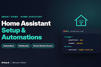 set up or fix home assistant with automations and dashboards