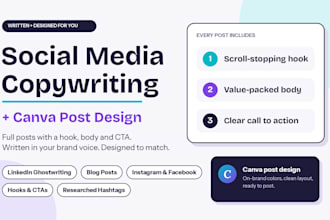 social media copywriting and canva post design