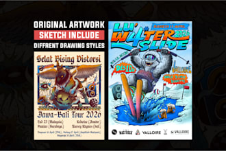 draw an event concert poster flyer illustration