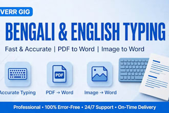 professional bengali and english typing work
