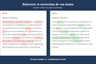 proofread and edit your french texts and documents
