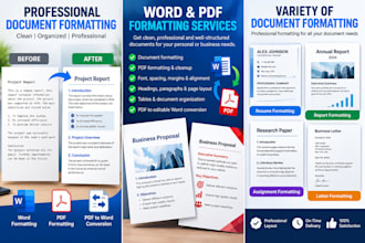 professionally format word documents and pdfs