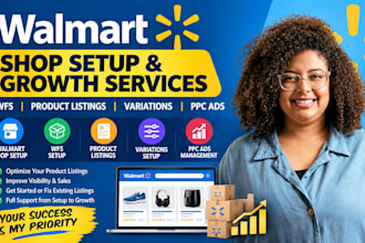 create walmart shop walmart wfs PPC ads product listings wfs variations