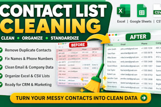 clean, format and organize your contact database