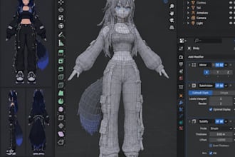 make custom vrchat avatar vrc anime oc vr furry vtuber model 3d character art