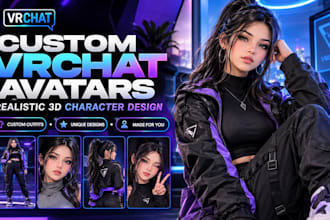 make custom vrchat avatar vrc anime oc vr furry vtuber model 3d character art