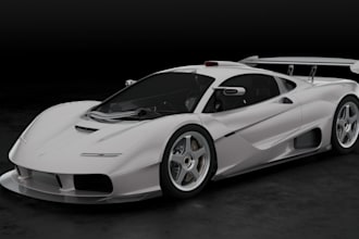 model 3d sport car with detailed bodykits, vfx animation 3d assets, blender rig