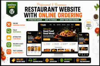 design a restaurant website with online ordering and reservation system