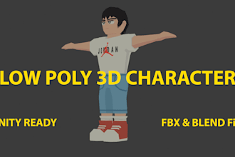 make you a low poly 3d character