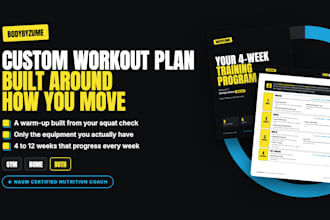 create a custom workout plan for gym or home built around how you move