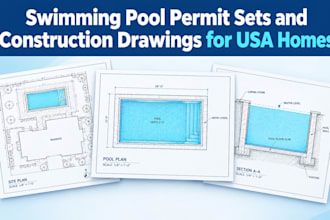 do swimming pool permit sets and pool construction drawings for USA homes