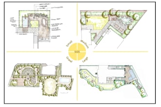 design garden plans and renderings, with planting hardscape