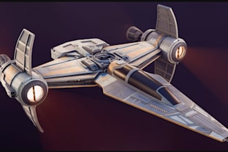 create custom game ready 3d spaceship models for unreal engine and unity