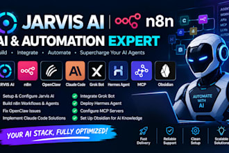 jarvis ai n8n expert fix openclaw claude code grok bot hermes agent mcp obsidian
