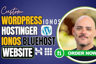 custom wordpress website, hostinger website, redesign bluehost website, ionos
