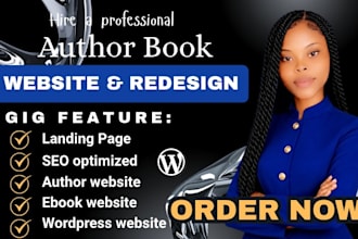 design an author website, book author website or ebook website