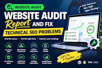 do website audit report and fix technical SEO problems