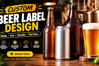 create a beer label for growler, pint glass, can or bottle