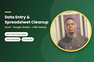 do a data entry and spreadsheet cleanup service