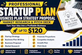 write startup business plan startup strategy market research pitch deck