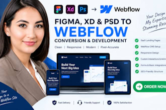 convert figma xd psd to webflow build saas landing page webflow cms