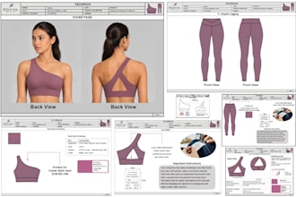 create production ready activewear tech pack with clo3d