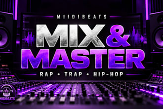 professionally mix and master your rap trap or hip hop song