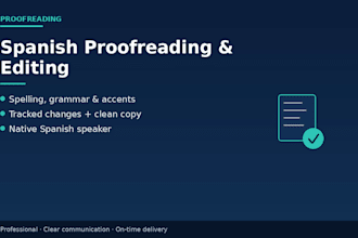 proofread and edit your spanish text for grammar, spelling and style