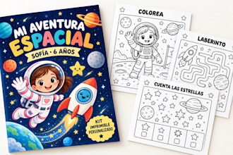 personalize printable coloring and activity book for kids