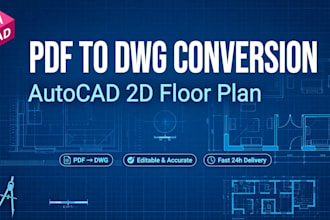 draw 2d floor plan in autocad pdf to dwg conversion