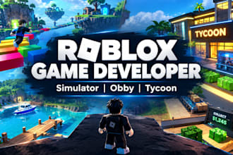 develop a complete roblox game, simulator, obby or tycoon