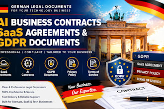 prepare german ai business contracts, saas agreements and gdpr documents