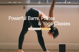 design wix boutique pilates studio website reformer pilates barre studio website