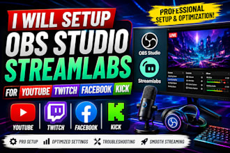 setup obs studio streamlabs for youtube twitch facebook and kick