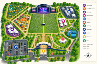 create custom festival, event, venue and concert maps