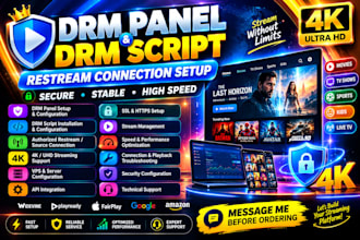 offer drm scripts,restream connection,drm panel