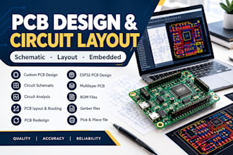design custom pcb layout design circuit schematic design esp32 pcb gerber files
