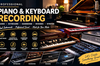 record professional piano, keyboard, hammond, rhodes and synths for your song