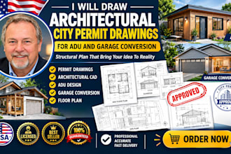 draw architectural plans for adu garage conversion and construction